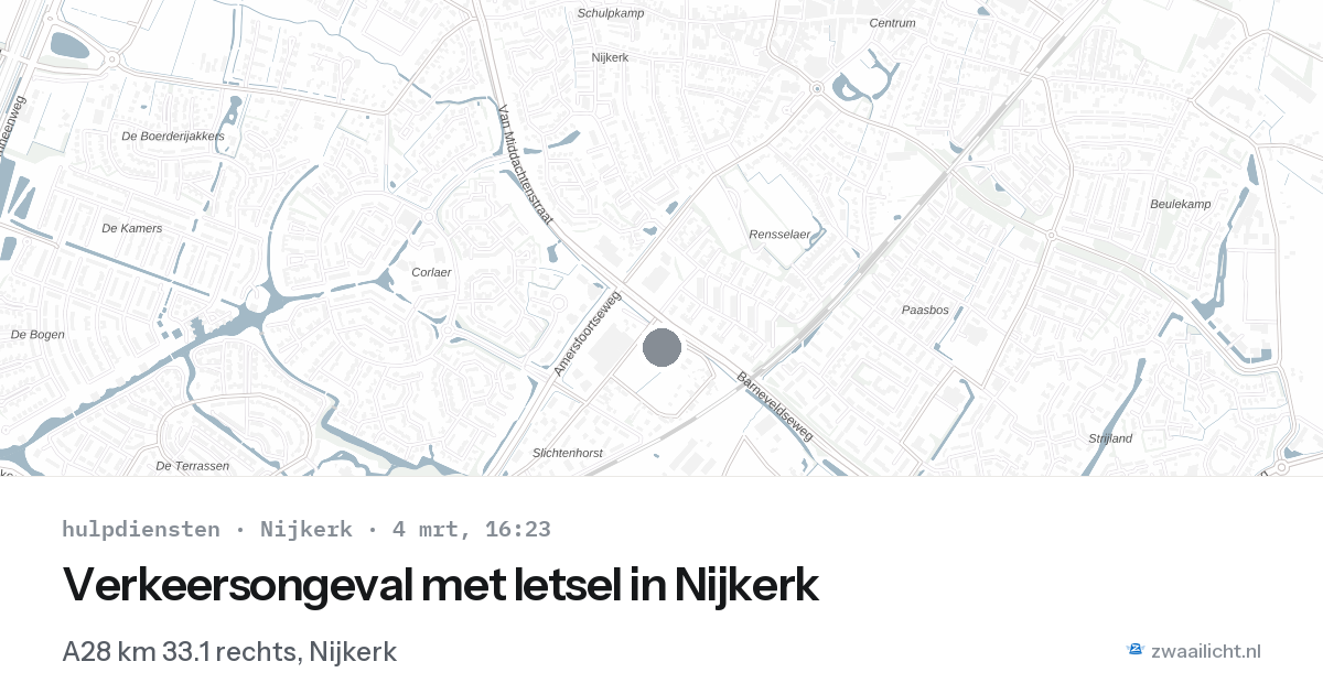 Verkeersongeval met letsel in Nijkerk — 4 mrt 2026