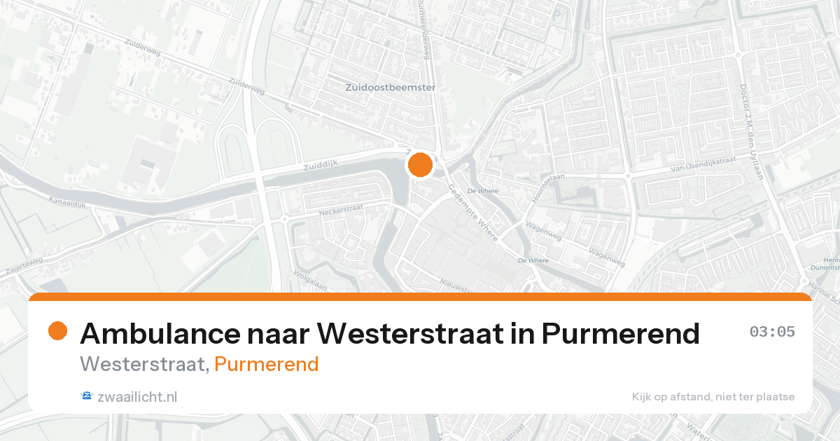 Ambulance naar Westerstraat in Purmerend — 20 mei 2026