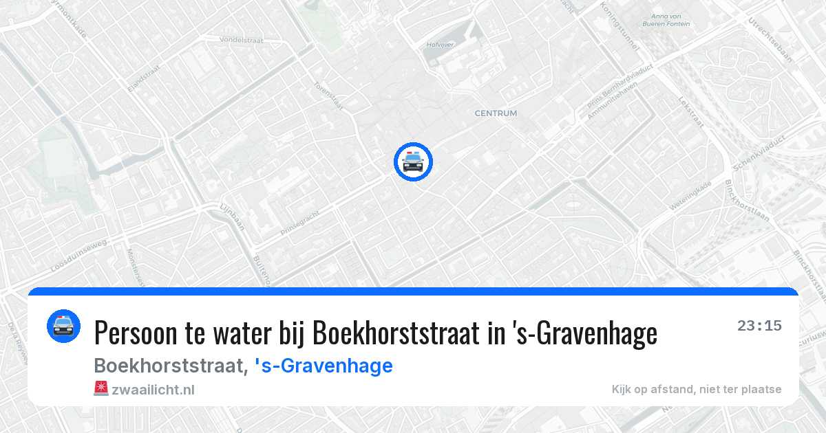 Persoon te water bij Boekhorststraat in 's-Gravenhage — 29 jul 2026