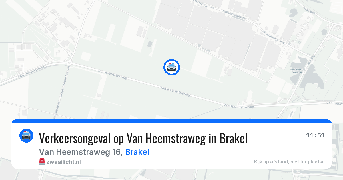Verkeersongeval op Van Heemstraweg in Brakel — 10 feb 2026