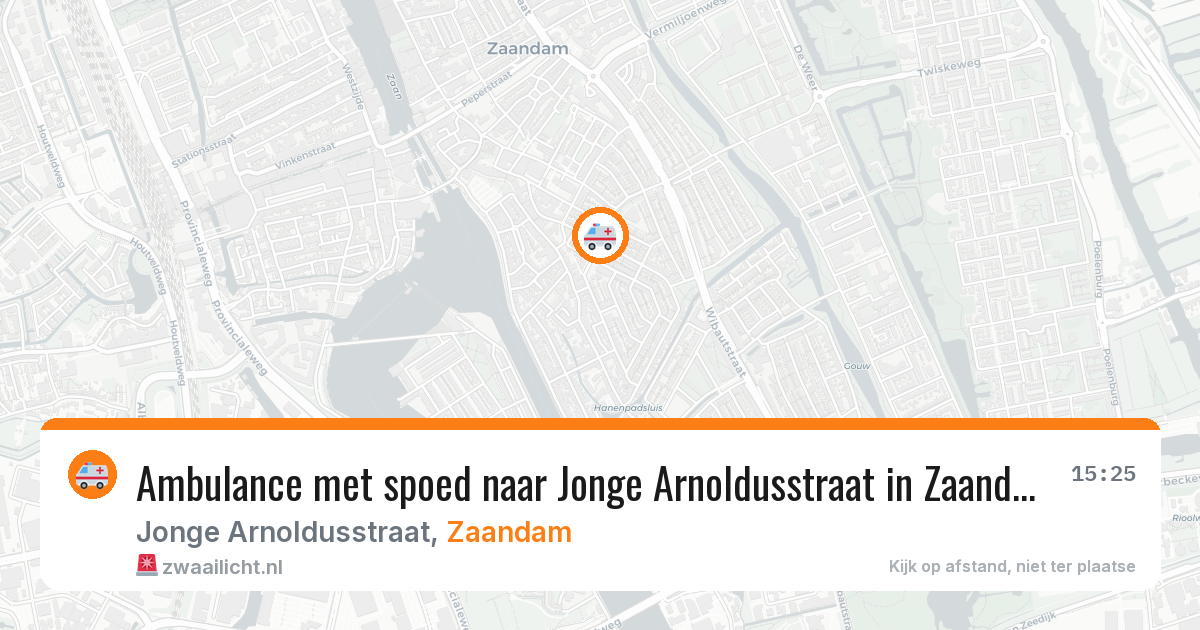 Ambulance met spoed naar Jonge Arnoldusstraat in Zaandam — 10 aug 2026