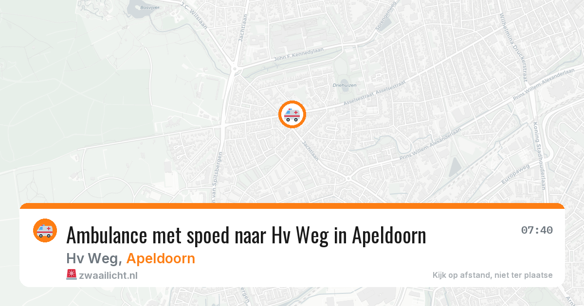 Ambulance met spoed naar Hv Weg in Apeldoorn — 5 aug 2026