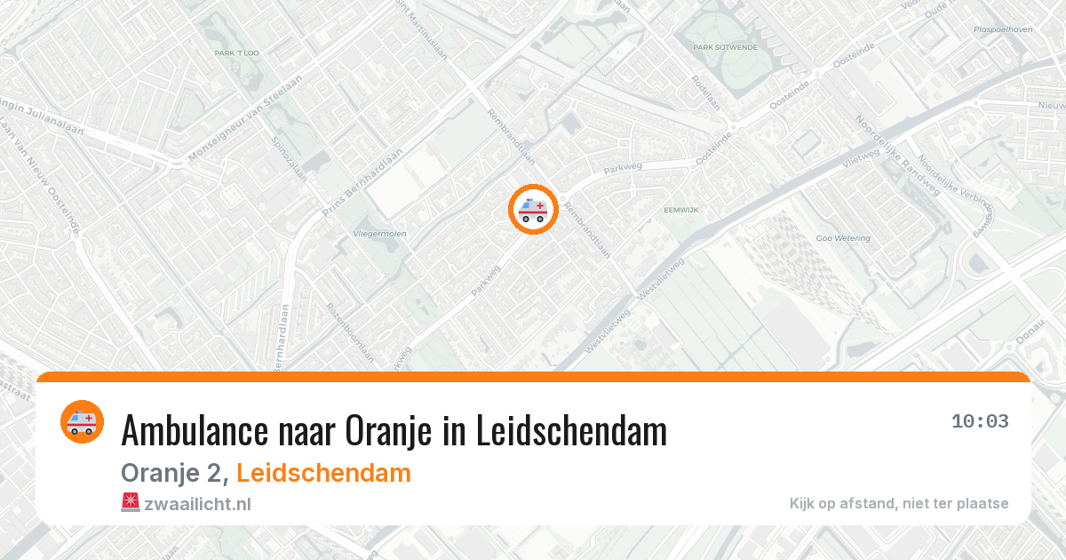 Ambulance naar Oranje in Leidschendam — 13 aug 2026