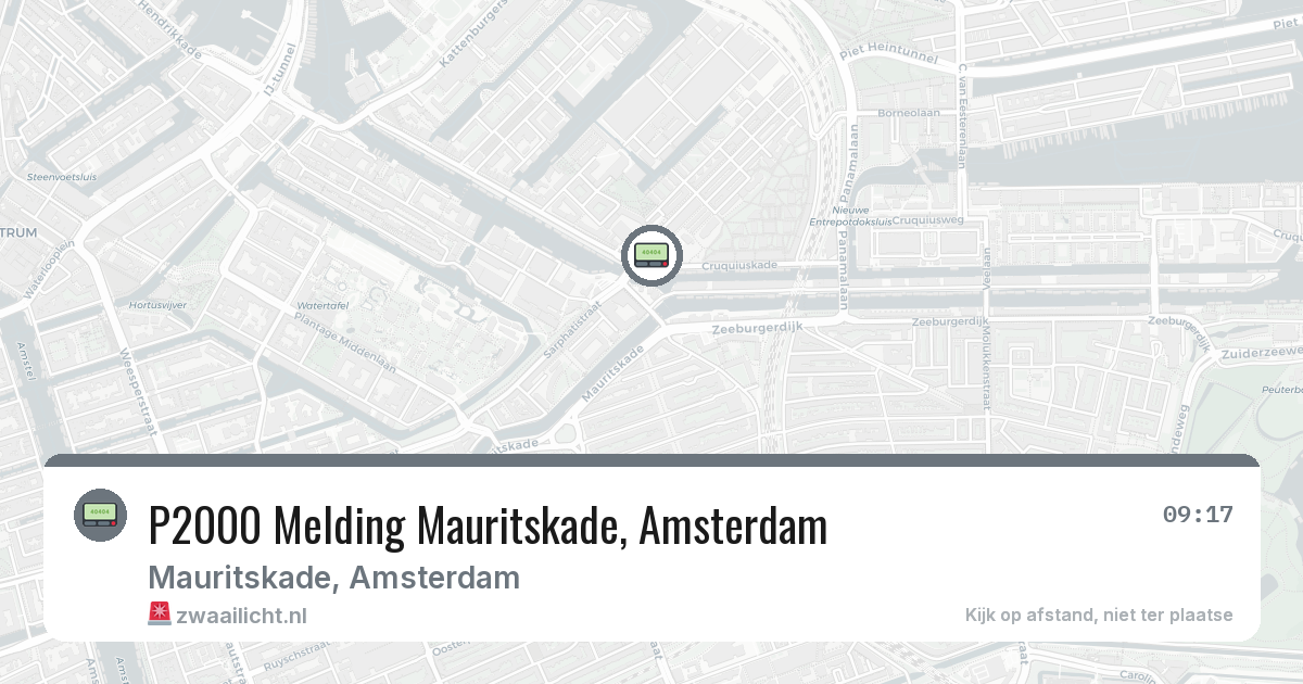 P2000 Melding Mauritskade, Amsterdam — 27 jun 2026