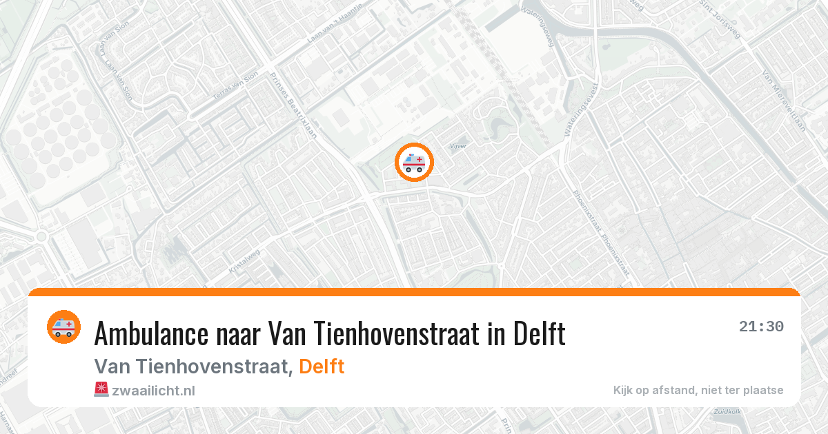 Ambulance naar Van Tienhovenstraat in Delft — 9 aug 2026