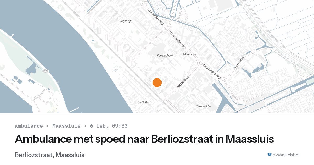 Ambulance met spoed naar Berliozstraat in Maassluis — 6 feb 2026