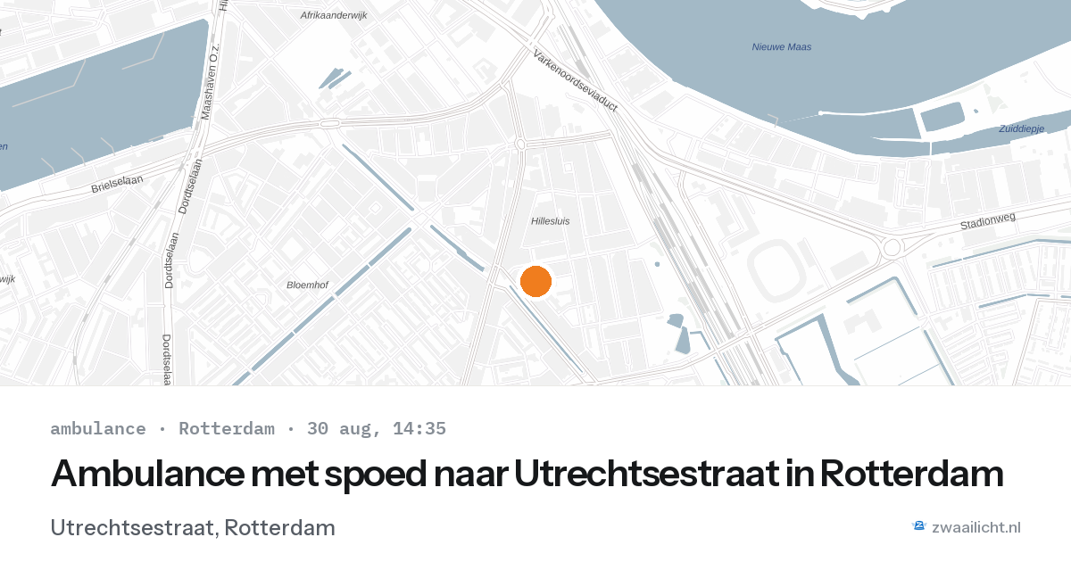 Ambulance met spoed naar Utrechtsestraat in Rotterdam — 30 aug 2026