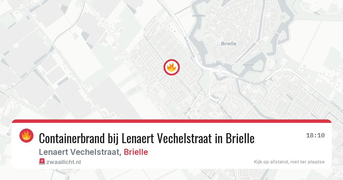 Containerbrand bij Lenaert Vechelstraat in Brielle — 10 aug 2026