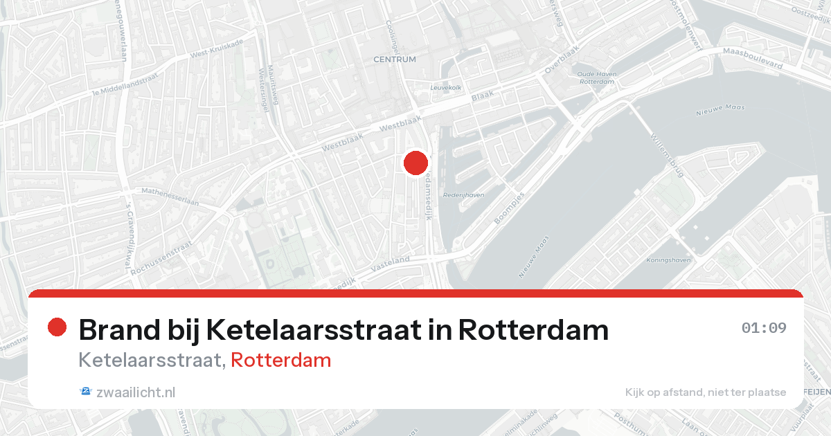Brand bij Ketelaarsstraat in Rotterdam — 16 aug 2026