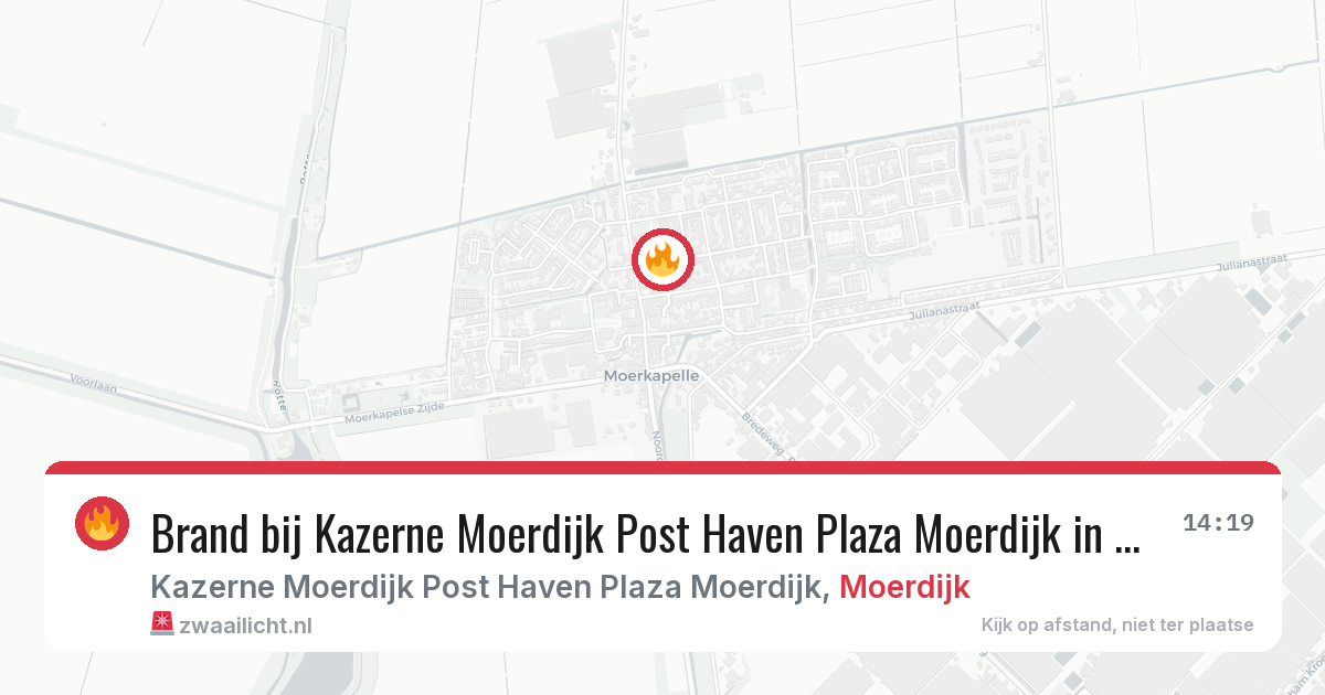 Brand bij Kazerne Moerdijk Post Haven Plaza Moerdijk in Moerdijk — 9 jul 2026