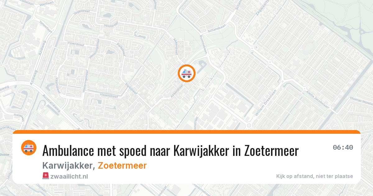 Ambulance met spoed naar Karwijakker in Zoetermeer — 21 jul 2026