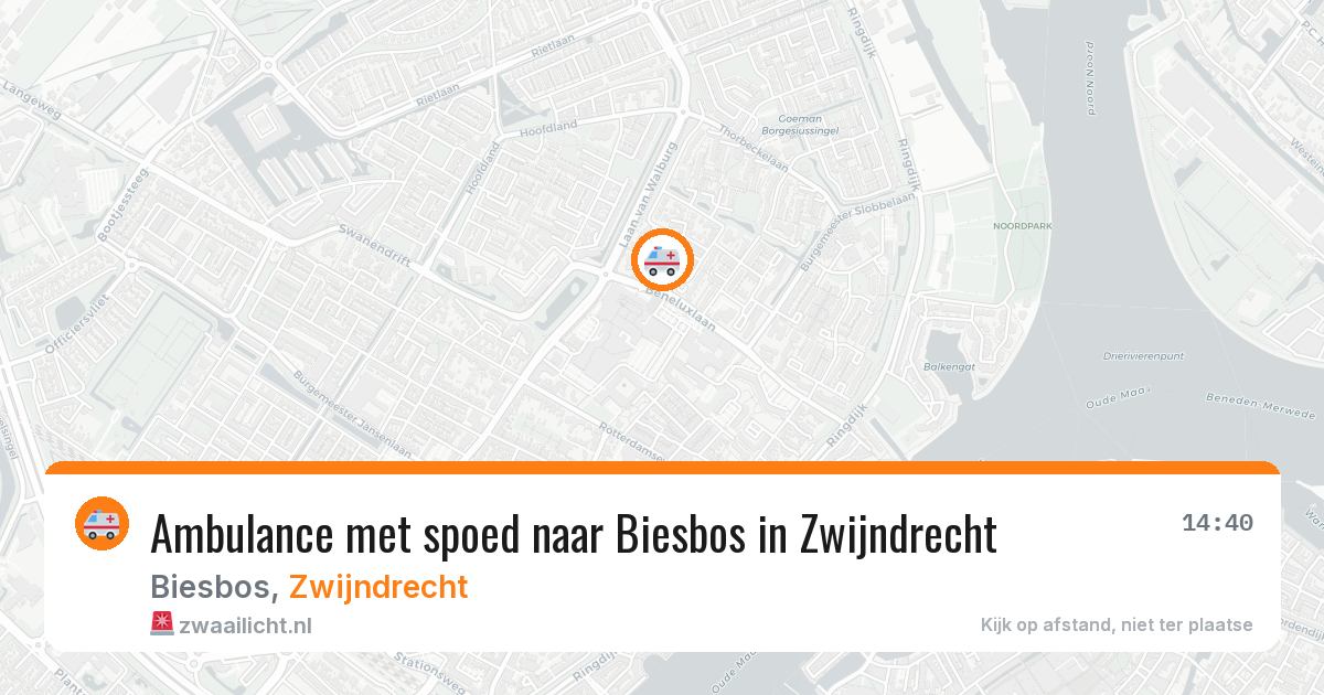 Ambulance met spoed naar Biesbos in Zwijndrecht — 2 mei 2026