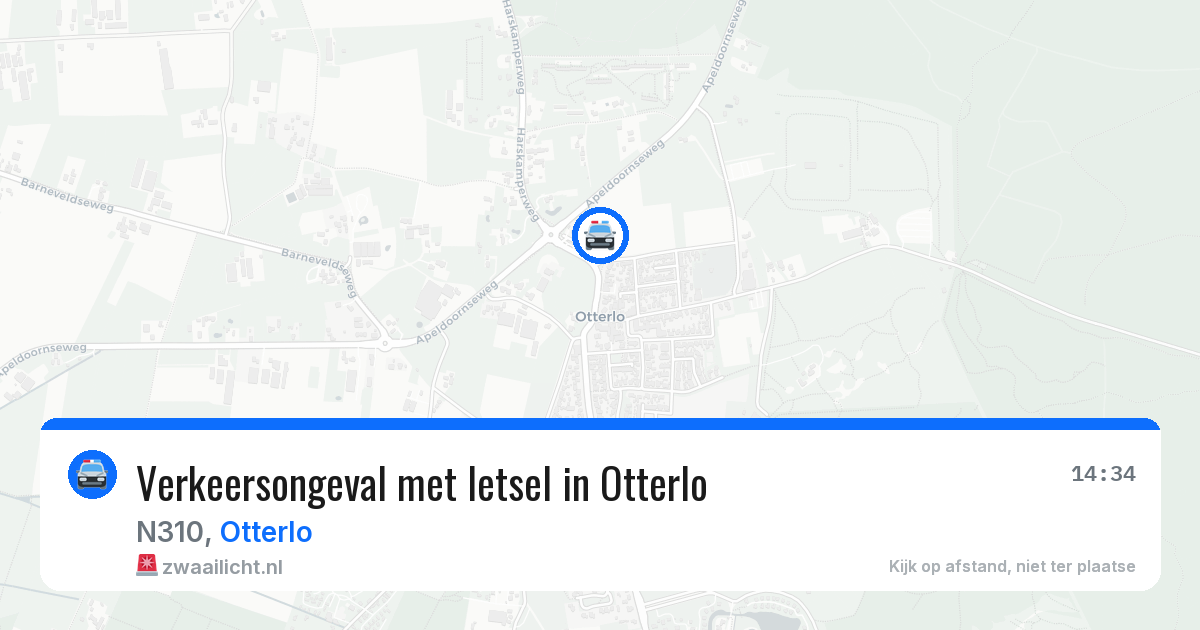Verkeersongeval met letsel in Otterlo — 29 jun 2026
