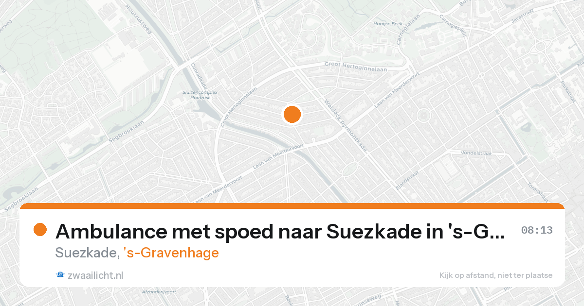 Ambulance met spoed naar Suezkade in 's-Gravenhage — 20 aug 2026
