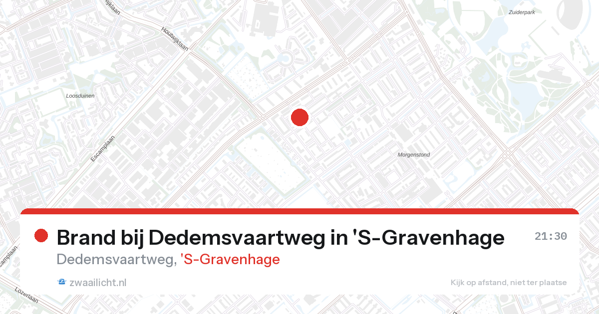 Brand bij Dedemsvaartweg in 'S-Gravenhage — 28 aug 2026