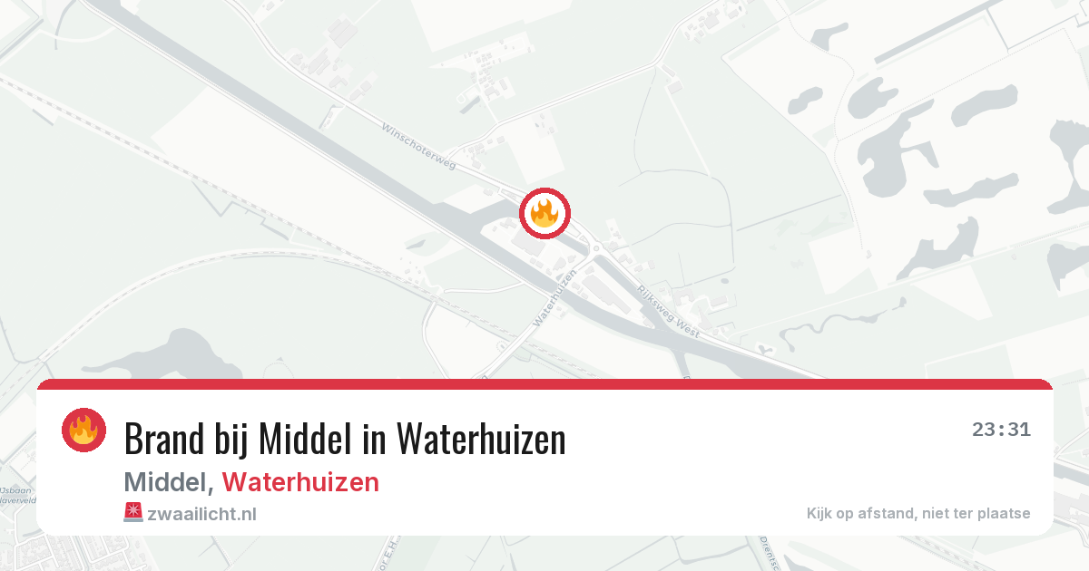 Brand bij Middel in Waterhuizen — 13 aug 2026
