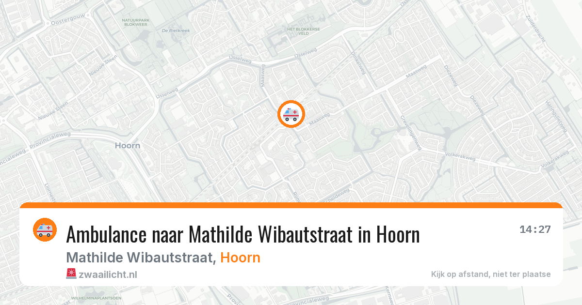 Ambulance naar Mathilde Wibautstraat in Hoorn — 10 apr 2026