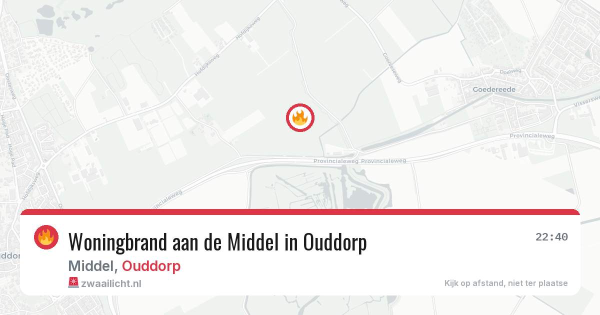 Woningbrand aan de Middel in Ouddorp — 19 jun 2026