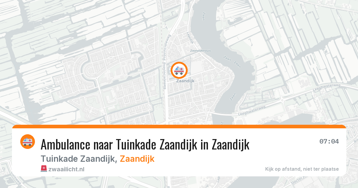 Ambulance naar Tuinkade Zaandijk in Zaandijk — 12 aug 2026