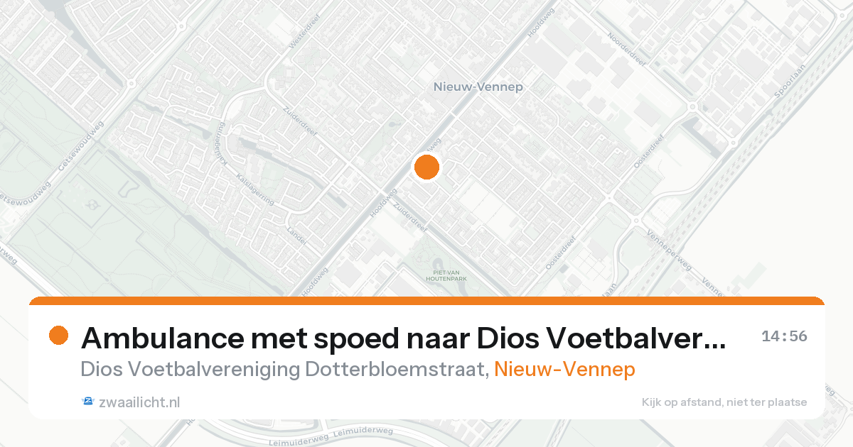 Ambulance met spoed naar Dios Voetbalvereniging Dotterbloemstraat in Nieuw-Vennep — 7 feb 2026