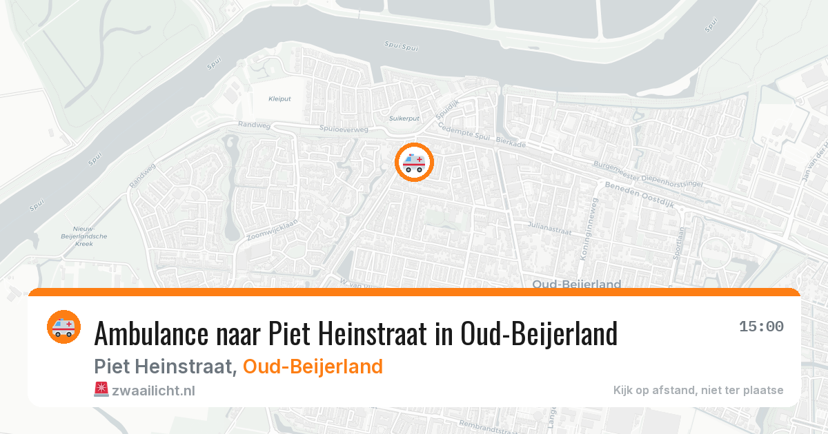 Ambulance naar Piet Heinstraat in Oud-Beijerland — 2 jun 2026