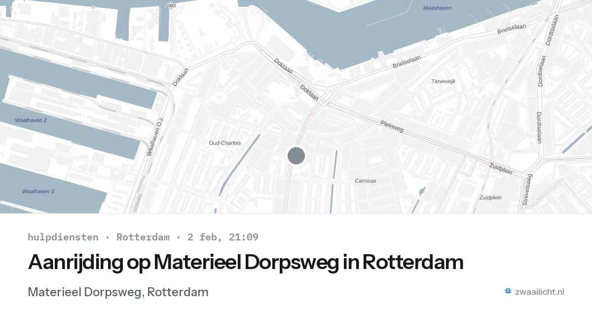 Aanrijding op Materieel Dorpsweg in Rotterdam — 2 feb 2026