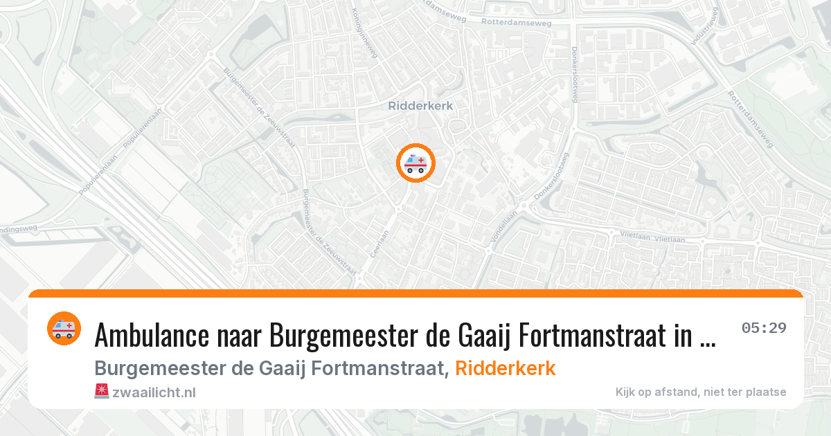 Ambulance naar Burgemeester de Gaaij Fortmanstraat in Ridderkerk — 1 jun 2026