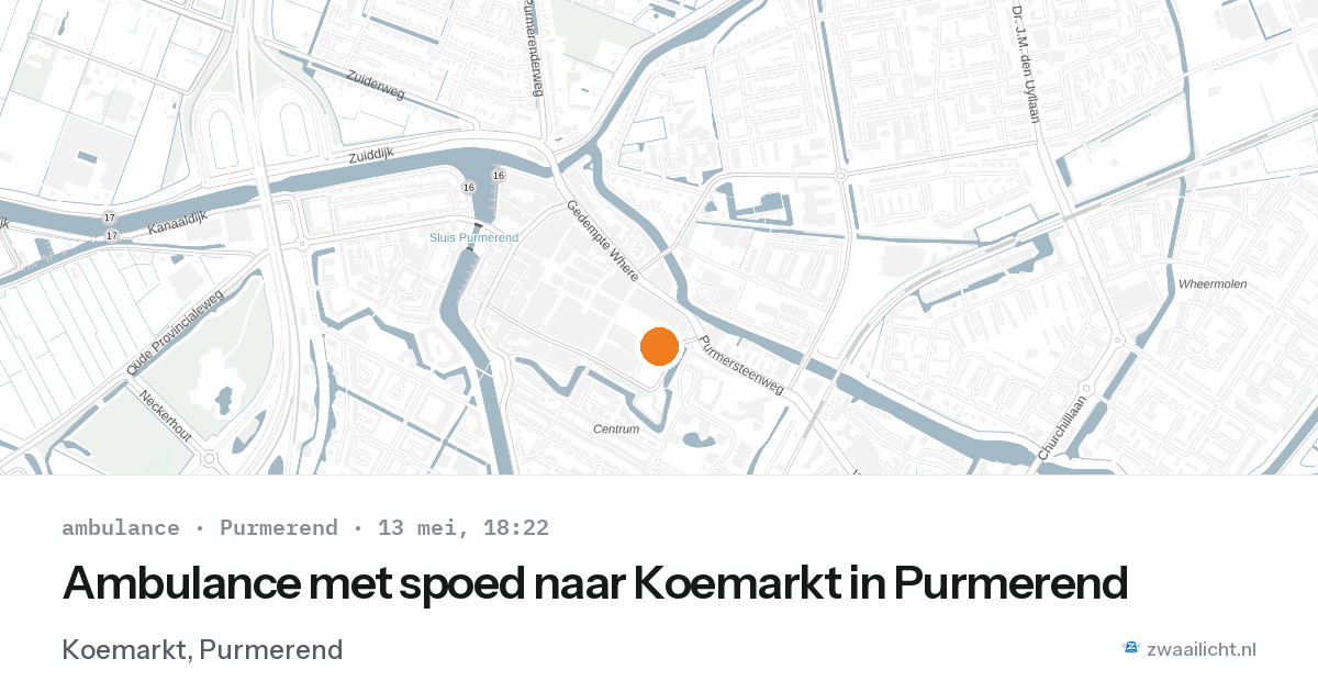 Ambulance met spoed naar Koemarkt in Purmerend — 13 mei 2026