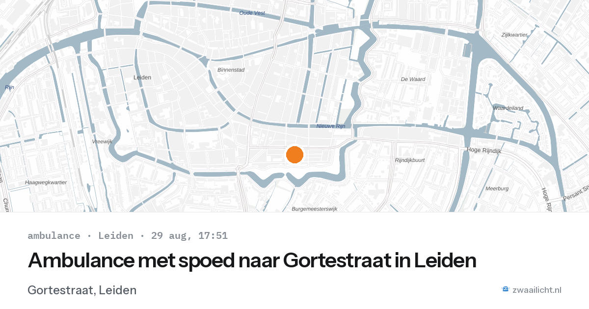 Ambulance met spoed naar Gortestraat in Leiden — 29 aug 2026