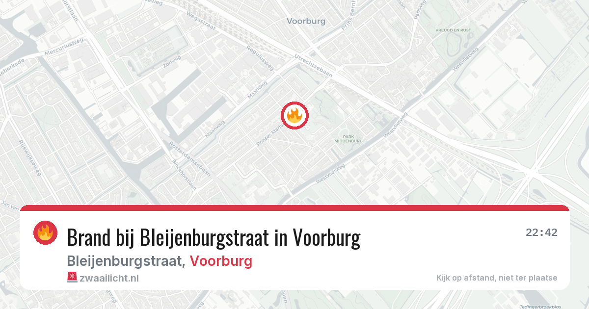 Brand bij Bleijenburgstraat in Voorburg — 21 apr 2026