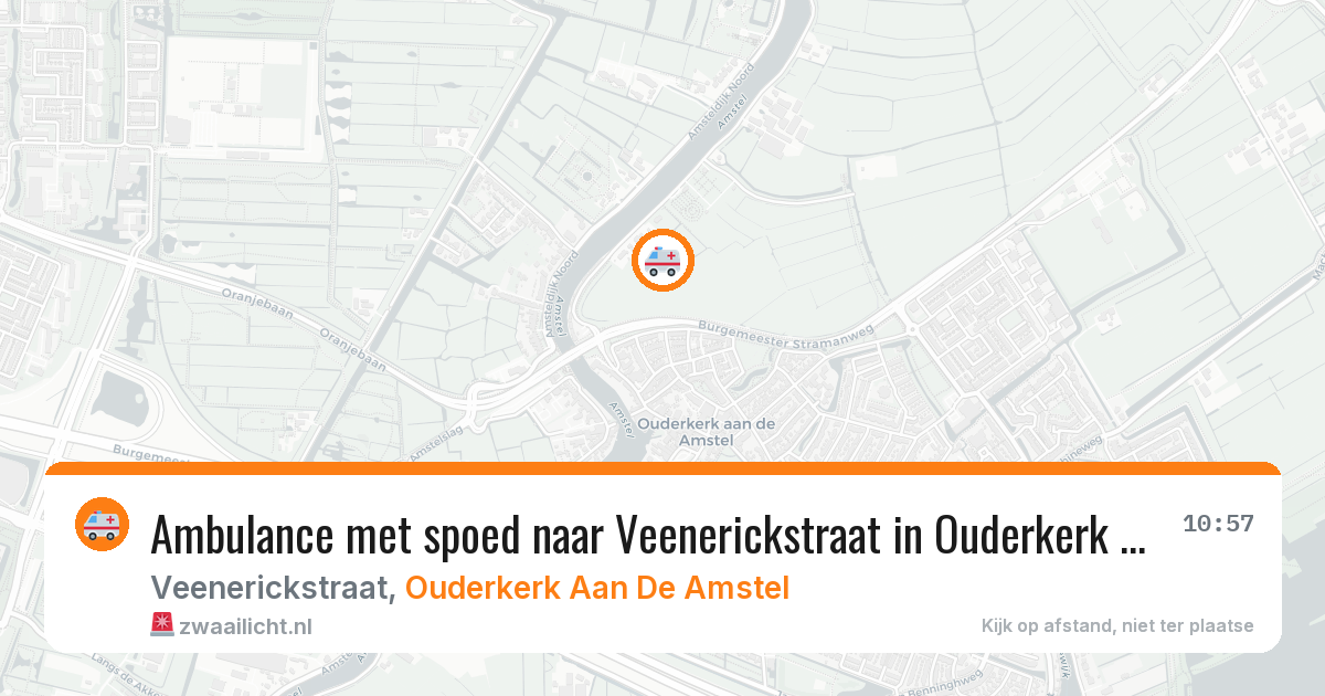 Ambulance met spoed naar Veenerickstraat in Ouderkerk Aan De Amstel — 27 jun 2026