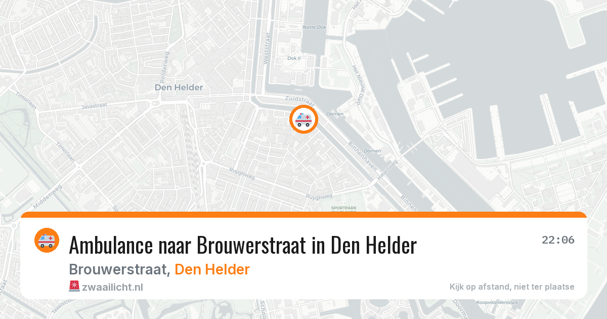 Ambulance naar Brouwerstraat in Den Helder — 9 aug 2026