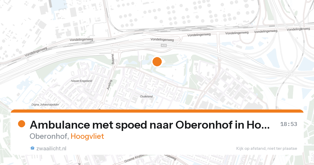 Ambulance met spoed naar Oberonhof in Hoogvliet — 28 aug 2026