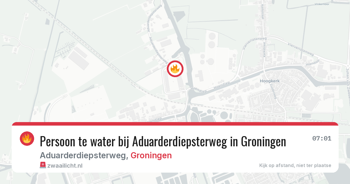 Persoon te water bij Aduarderdiepsterweg in Groningen — 17 jun 2026