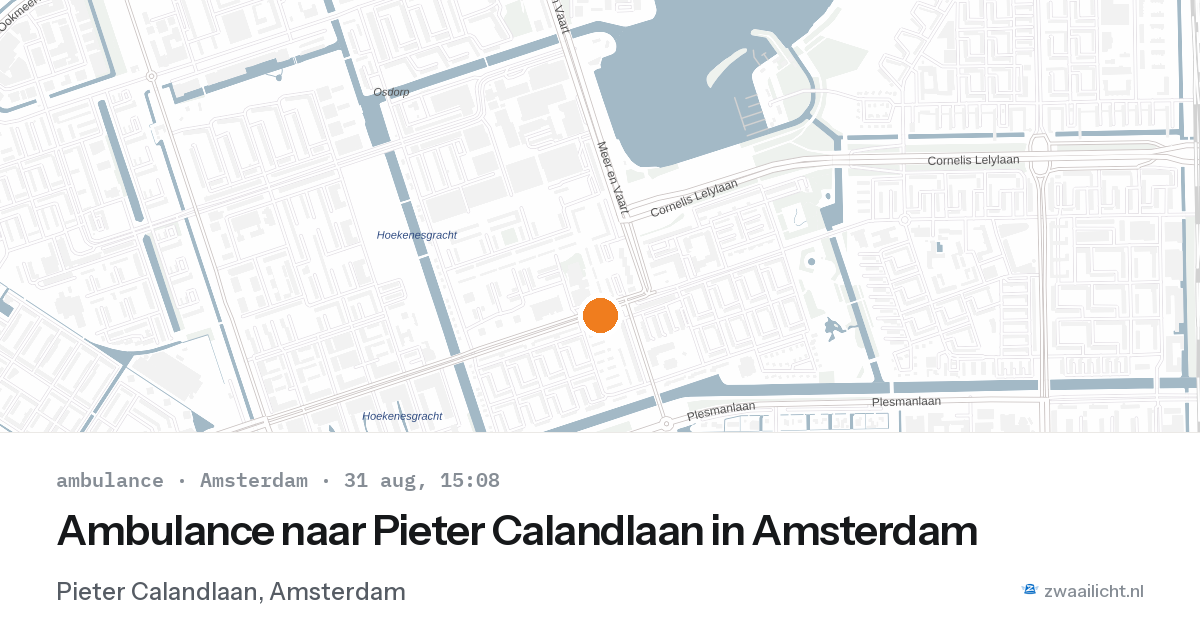 Ambulance naar Pieter Calandlaan in Amsterdam — 31 aug 2026