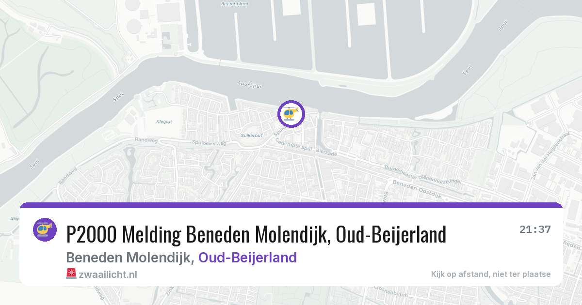 P2000 Melding Beneden Molendijk, Oud-Beijerland — 27 feb 2026