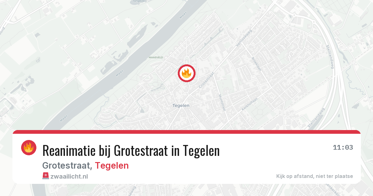 Reanimatie bij Grotestraat in Tegelen — 5 jul 2026