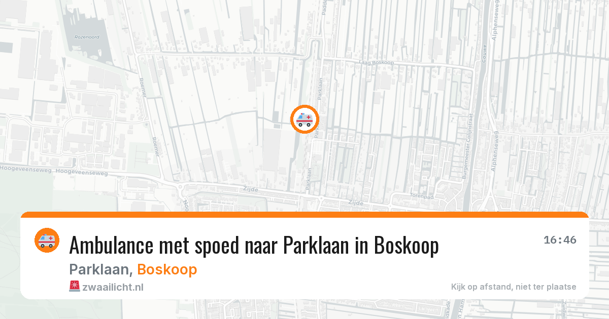 Ambulance met spoed naar Parklaan in Boskoop — 30 jun 2026