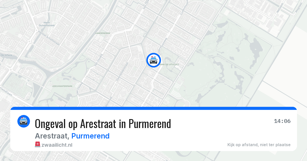 Ongeval op Arestraat in Purmerend — 7 aug 2026