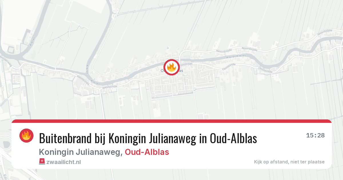 Buitenbrand bij Koningin Julianaweg in Oud-Alblas — 3 aug 2026