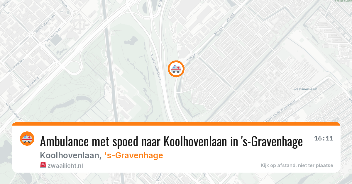 Ambulance met spoed naar Koolhovenlaan in 's-Gravenhage — 19 jul 2026