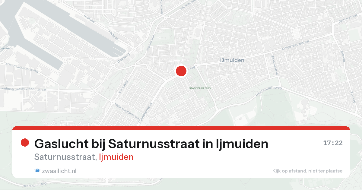 Gaslucht bij Saturnusstraat in Ijmuiden — 23 aug 2026
