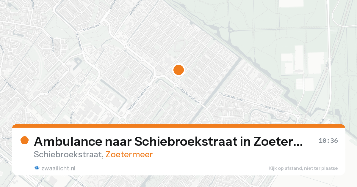 Ambulance naar Schiebroekstraat in Zoetermeer — 20 aug 2026