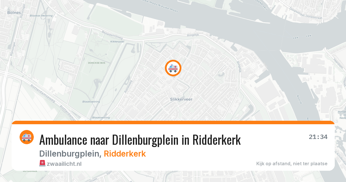 Ambulance naar Dillenburgplein in Ridderkerk — 10 aug 2026