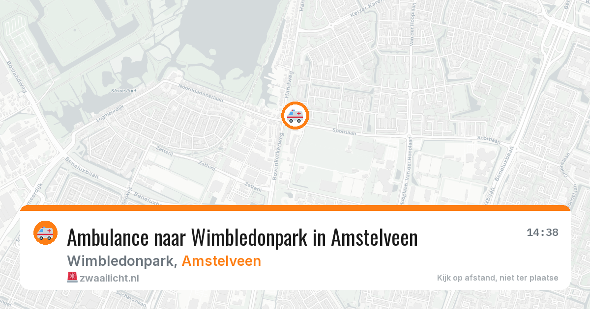 Ambulance naar Wimbledonpark in Amstelveen — 7 aug 2026