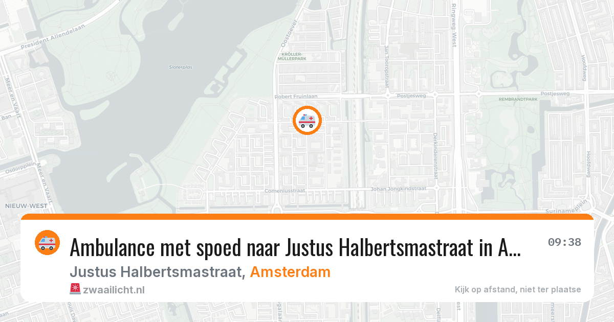 Ambulance met spoed naar Justus Halbertsmastraat in Amsterdam — 25 mrt 2026
