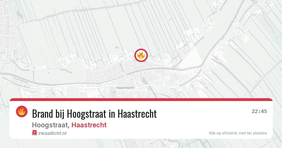 Brand bij Hoogstraat in Haastrecht — 24 mei 2026