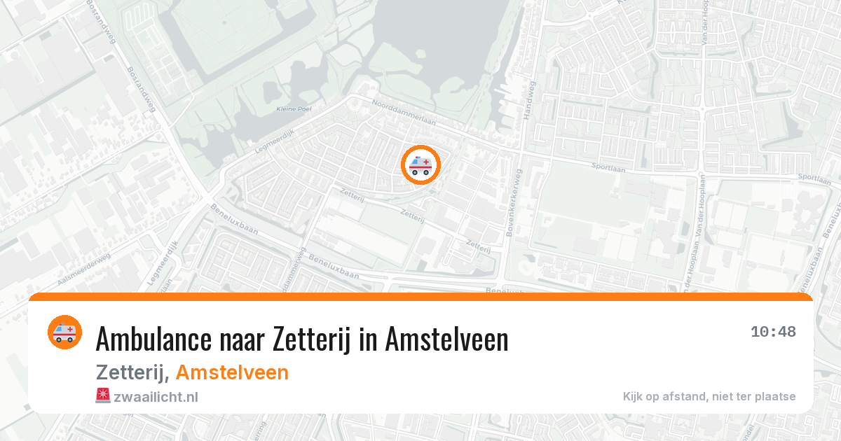 Ambulance naar Zetterij in Amstelveen — 13 aug 2026
