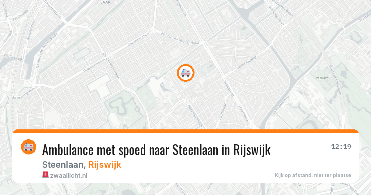 Ambulance met spoed naar Steenlaan in Rijswijk — 16 mrt 2026