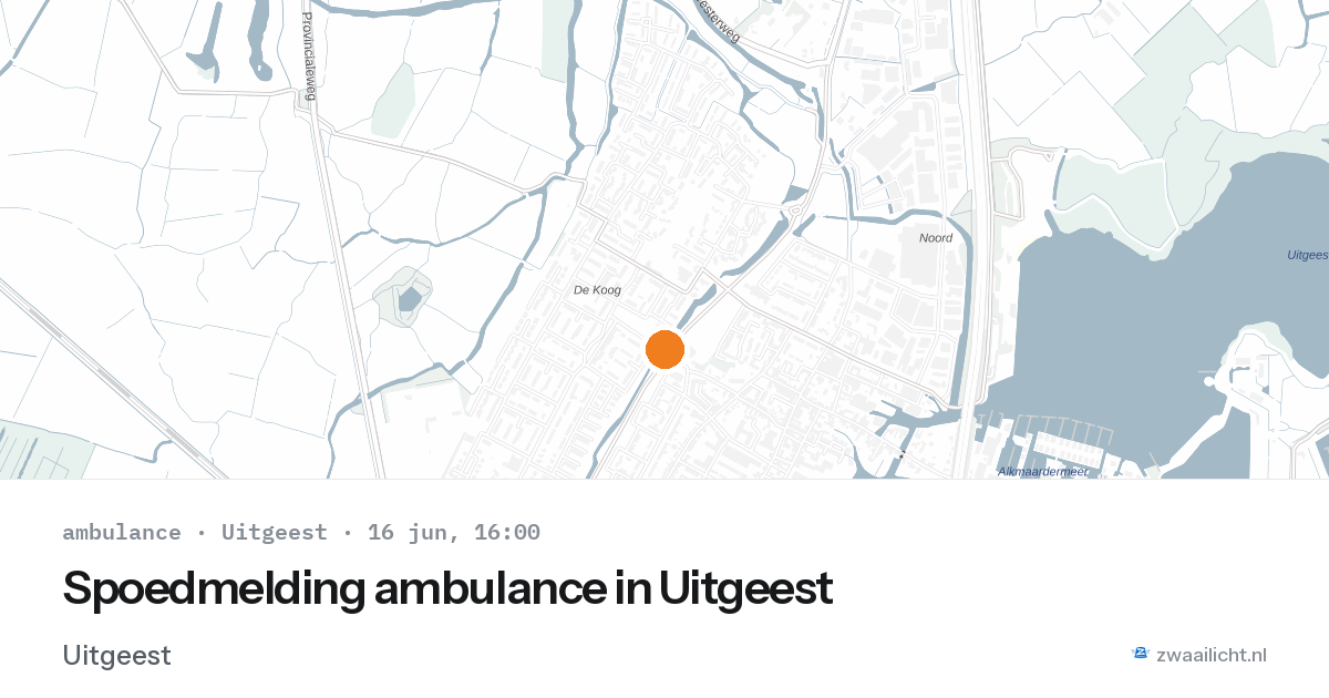 Spoedmelding ambulance in Uitgeest — 16 jun 2026